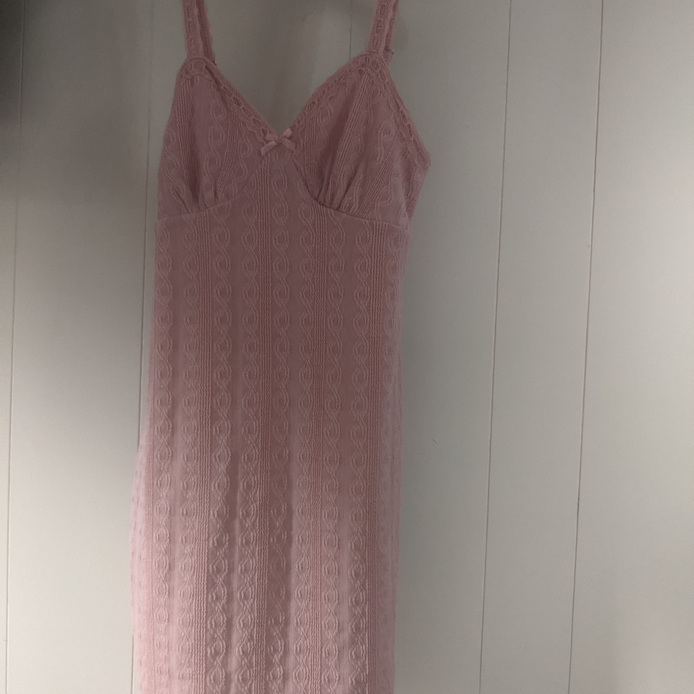 Mauve Pink Textured Design  Bodycon Mini Dress , Size Small